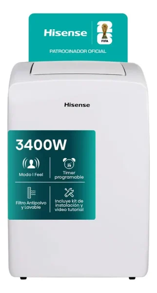 Ficha técnica Hisense Portatil Hisense Frio Calor 2924 Frigorias Ap12hr4 Color Blanco