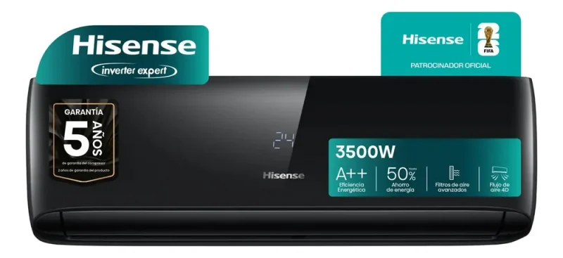 Ficha técnica Hisense Split Inverter Frío Calor Hisense 3010 Frigorías 3500 Watts
