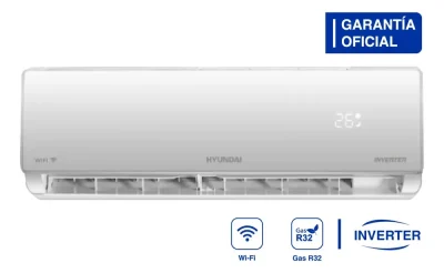 Ficha técnica Hyundai Split Hyundai Inverter Wi-Fi Frío/Calor 2752 Frigorías / 3200W HY11INV-3200FCW (Control por App)