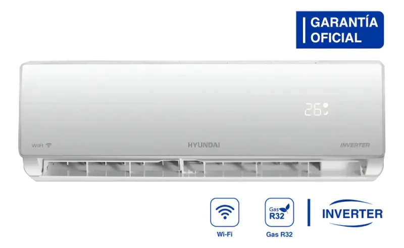 Ficha técnica Hyundai Split Hyundai Inverter Wi-Fi Frío/Calor Blanco 4300 Frigorías / 5000W HY11INV-5000FCW (Control por App)