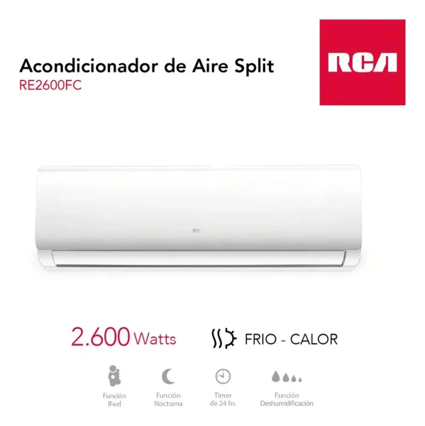 Ficha técnica RCA Split Frio/Calor RCA RE2600FC 2600w 2236fg Color Blanco